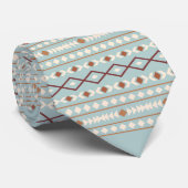 Cravate Formes Aztec Motif Rpt Crème Rusts Turquoise-Bleu (Roulé)