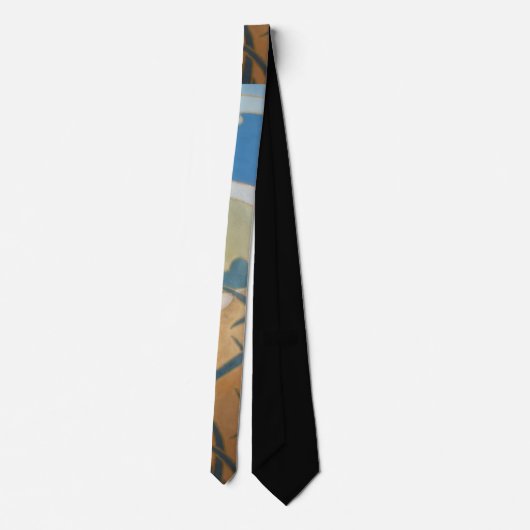 Cravate formes de blues sable et vert abstrait (Dos)