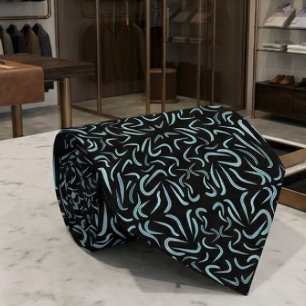 Cravate Formes de contour effilé remplies de couleurs aqua