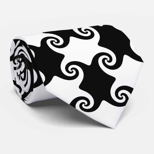 Cravate Formes d'onde noir et blanc Celtique comme NT (Roulé)
