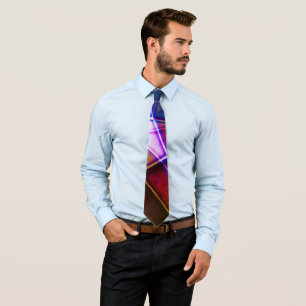 Cravate Formes géométriques de couleur rouille avec lumièr