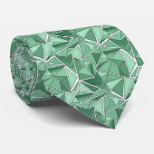 Cravate Formes géométriques motif vert abstrait (Roulé)