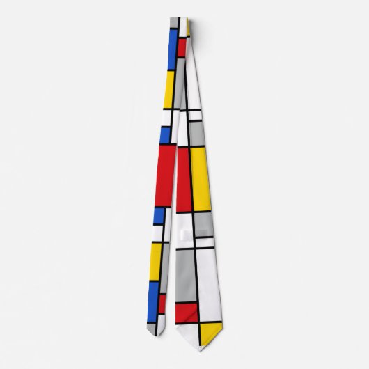Cravate Formes géométriques rétro Piet Mondrian Art Abstra (Dos)