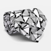 Cravate formes géométriques triangles gris (Roulé)