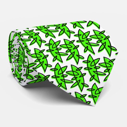 Cravate Formes - Martian Grn et Noir sur Wt (Roulé)