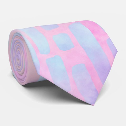 Cravate Formes rectangulaires bleues sur Arrière - plan ro (Roulé)