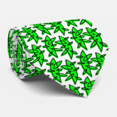 Cravate Formes - Vert & Noir sur Blanc (Roulé)