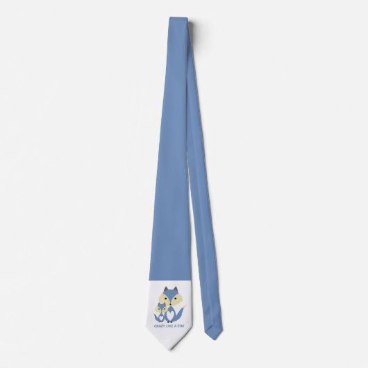 Cravate Fou comme un renard, Blue Fox Burlap (Devant)