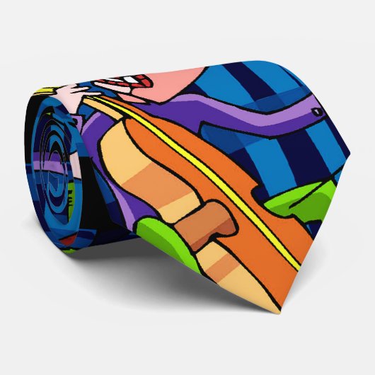 CRAVATE "FOU PAR LE JAZZ " (Roulé)