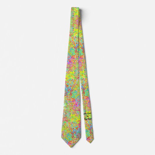 Cravate fou psychédélique coloré (Devant)