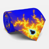 Cravate Foudre orange (cravate) (Roulé)