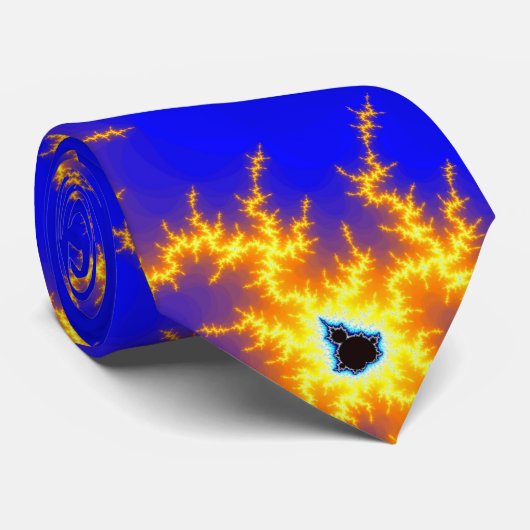 Cravate Foudre orange (cravate) (Roulé)