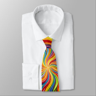 Cravate Foulard à rafale de soleil abstrait arc-en-ciel fo
