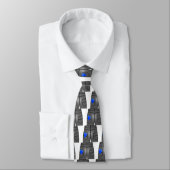 Cravate Foulard Gauche Bleu (Attaché)