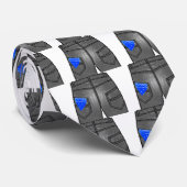 Cravate Foulard Gauche Bleu (Roulé)