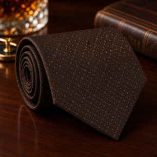 Cravate Foulard marron espresso à motif diamant point