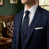 Cravate Foulard Navy Or Lys Fleuris
