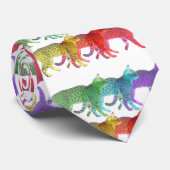 Cravate Foule de chats colorés (Roulé)