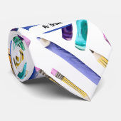 Cravate Fournitures scolaires motif (Roulé)