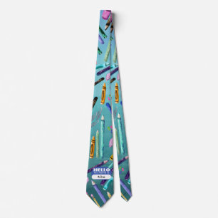 Cravate Fournitures scolaires motif ombré