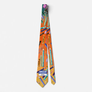 Cravate Fournitures scolaires motif ombré