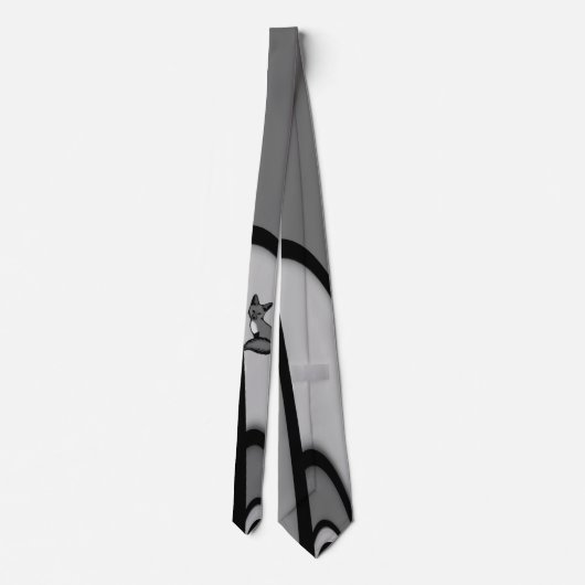 Cravate Fox Design d'art moderne en argent (Dos)