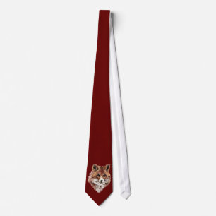 Cravate Fox rouge mignon, nature d'aquarelle, faune