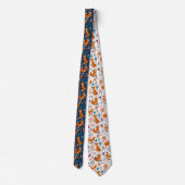 Cravate Foxes Oiseaux & Fleurs Rétro Motif (Dos)