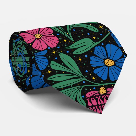 Cravate Foxtrot Delta Tango Flower Boho (Roulé)
