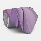 Cravate Fractal Floral Moderne Abstrait Fleur Rose Gris (Roulé)
