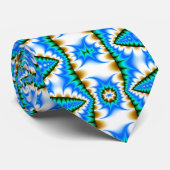 Cravate Fractale bleue de pointe de flèche de satin (Roulé)