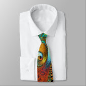 Cravate Fractale de 972 oranges/turquoise (Attaché)