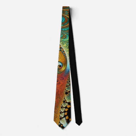 Cravate Fractale de 972 oranges/turquoise (Devant)