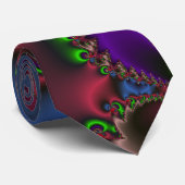 Cravate fractale géométrique multicolore (Roulé)