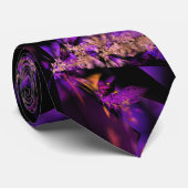 Cravate fractale moderne en noir et violet, cool (Roulé)