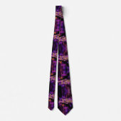 Cravate fractale moderne en noir et violet, cool (Dos)