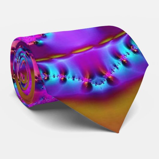 Cravate Fractale rose de ruban (Roulé)