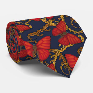 Cravate Fractale rouge sang de papillon de planeur