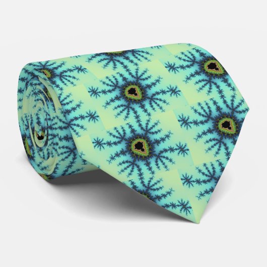 Cravate Fractale verte de mer (Roulé)