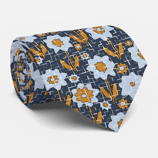 Cravate Fragments de fleurs (Roulé)