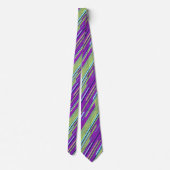 Cravate Fragments Géométriques Rayés Violet & Mousse Doubl (Dos)