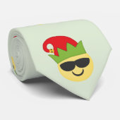 Cravate fraîche d'Emoji Elf de Noël (Roulé)
