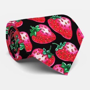 Cravate Fraise rouge sur l'arrière - plan noir
