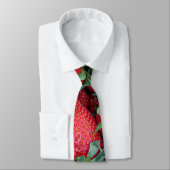 Cravate Fraises avec feuilles verts (Attaché)