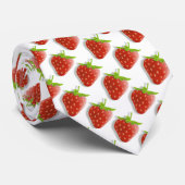 Cravate Fraises doux comme points blancs rouges motif (Roulé)