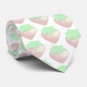 Cravate Fraises Pastel (Roulé)