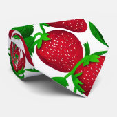 Cravate Fraises sur Motif Arrière - plan blanc (Roulé)