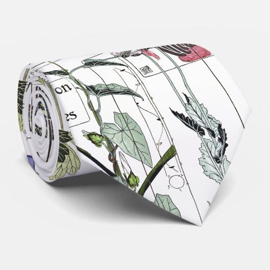 Cravate française de collage de fleur de botanique (Roulé)