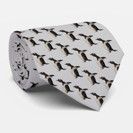 Cravate française pingouin (gris clair) (Roulé)