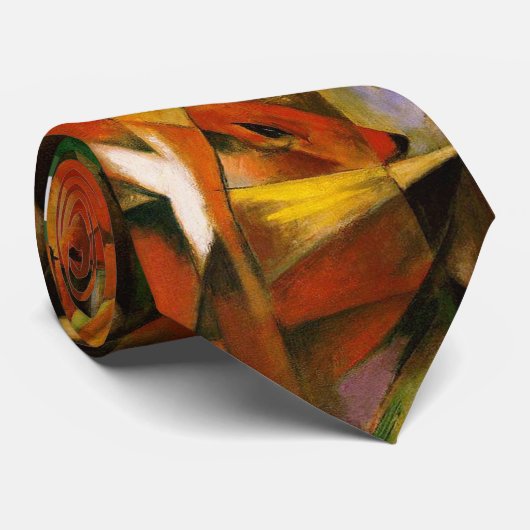Cravate Franz Marc - l'art d'expressioniste de renards (Roulé)